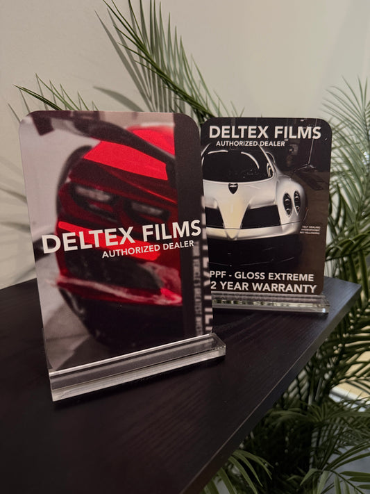 MARKETING: Plastic Tabletop Signs / Perforated Window Vinyl